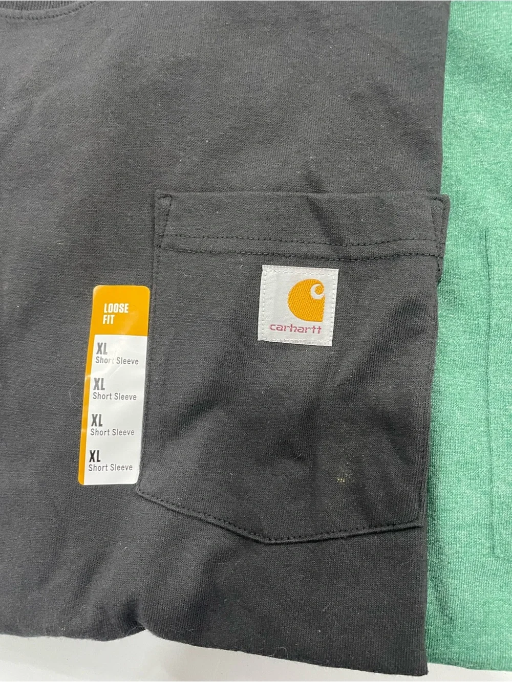 Lot of 3 men’s Carhartt loose fit pocket tshirt XL gray black green new - Picture 2 of 7